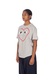 Grey Red Outline Print S/S Tee