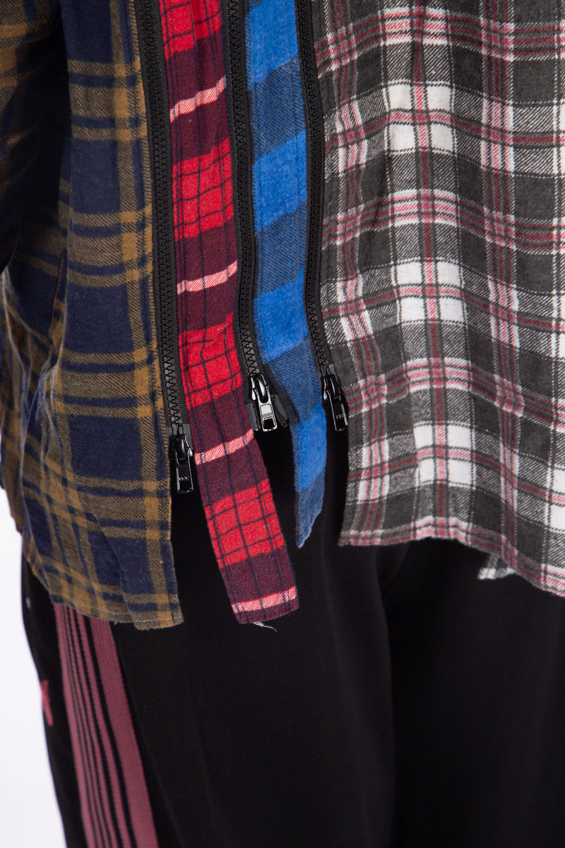 7 Cut Zipped Flannel Shirt (B)