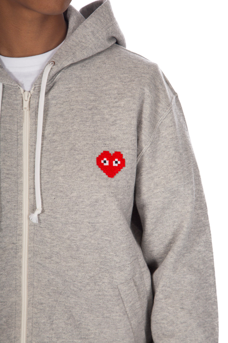 Invader Zip- Up Hoodie Grey