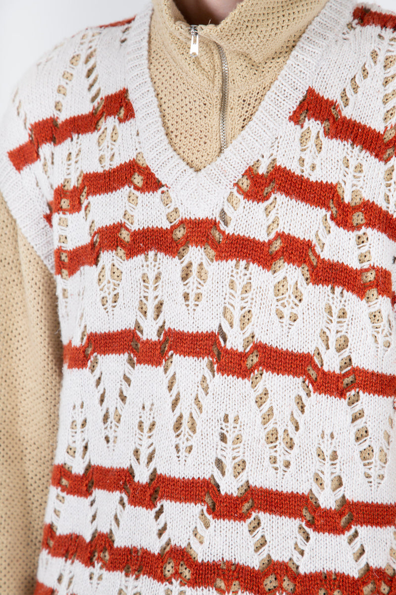 Knitted Vest Zig Zag Stripe