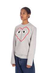 Grey Red Outline Print L/S Tee