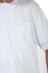 Cotton Crepe Camp Shirt Lt Blue