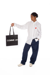 Leather Tote Huge Logo Black - SA9001HL