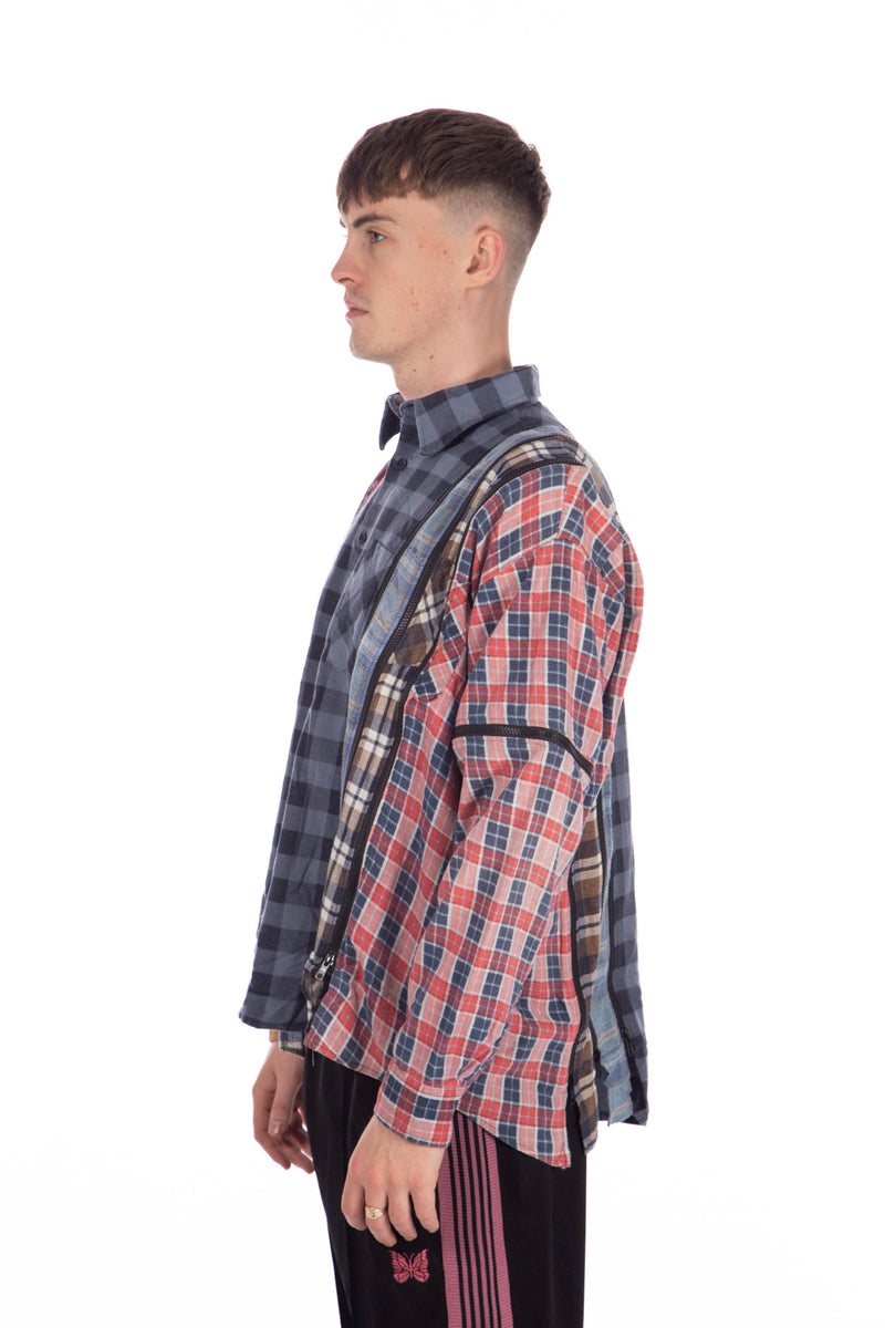 7 Cut Zipped Flannel Shirt (A)