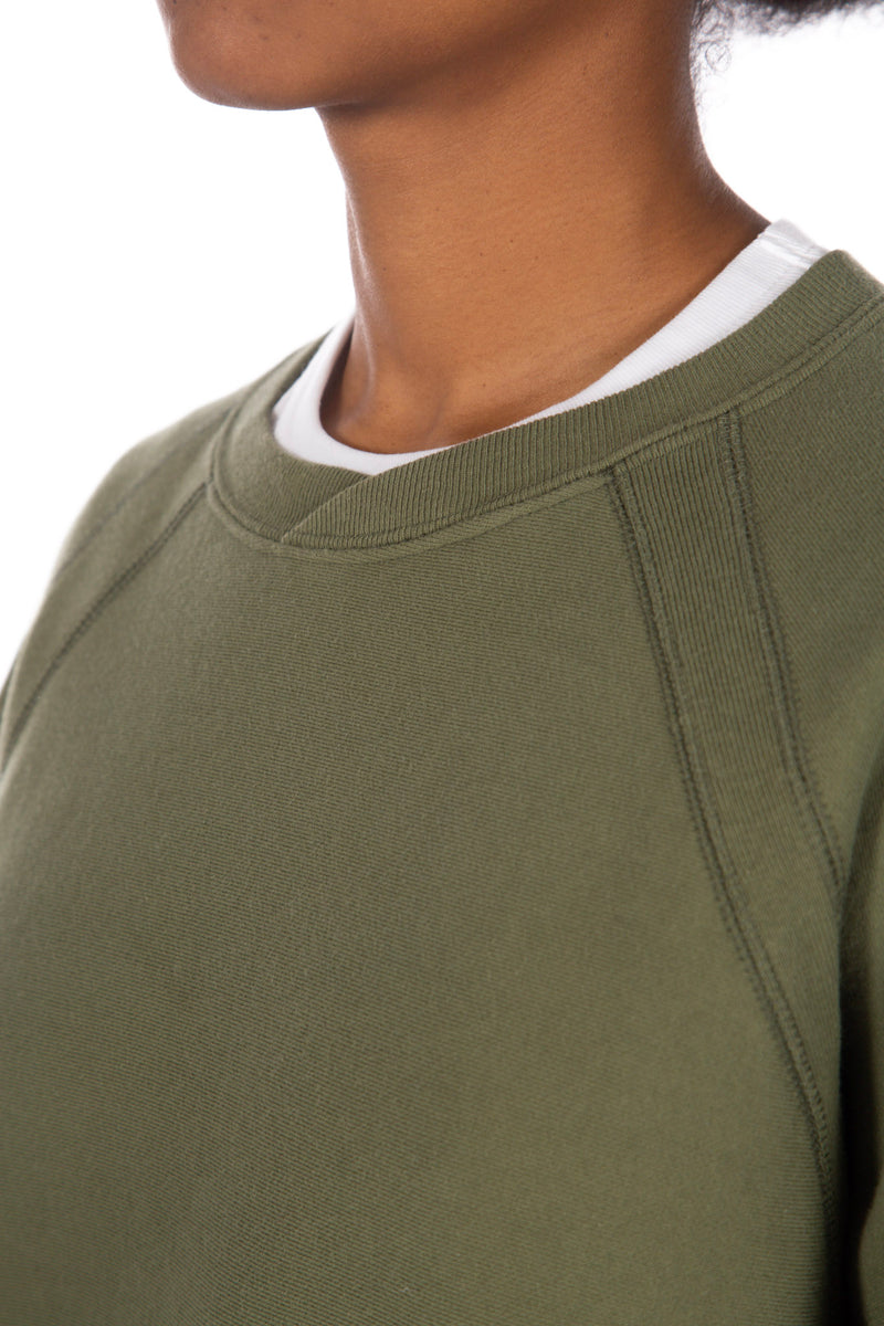 Raglan Crew Heavy Fleece Olive