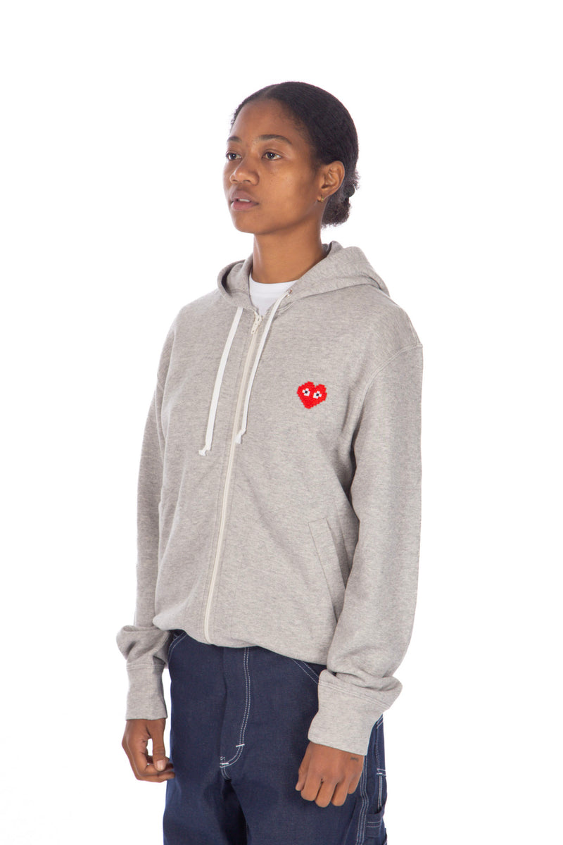 Invader Zip- Up Hoodie Grey
