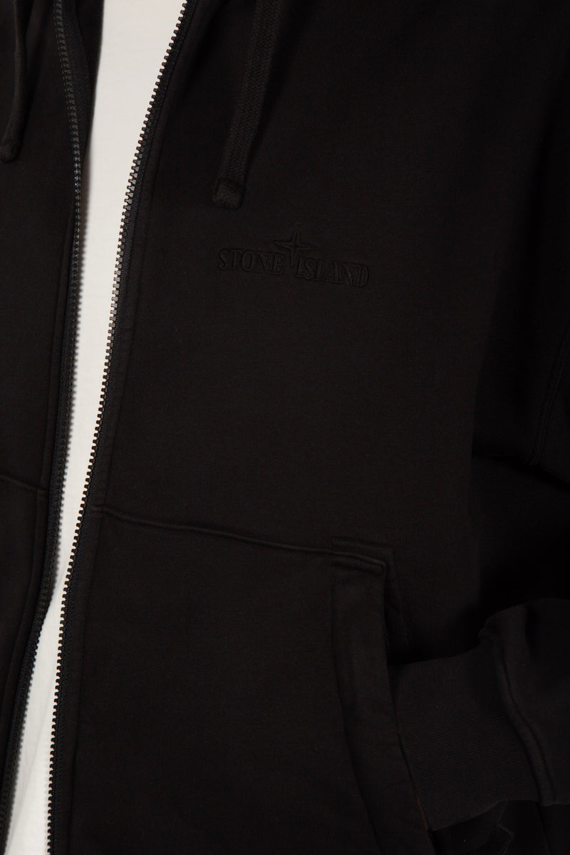 Hooded Zip-Up Tonal Black