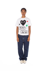 Multi Heart Print Tee White