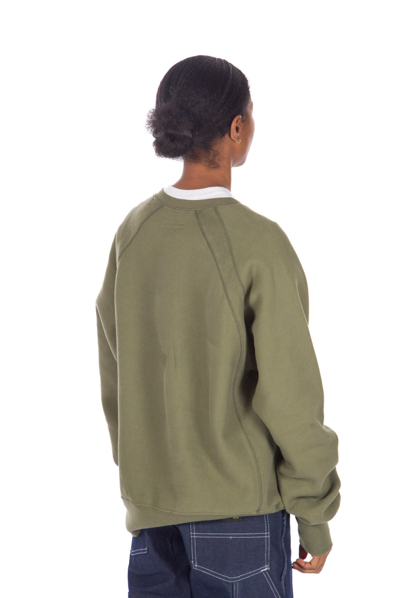 Raglan Crew Heavy Fleece Olive