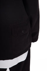 Shawl Collar Cover Jacket Black Polyester Fake Melton