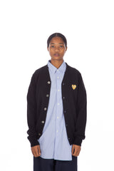 Gold Heart Cardigan Black