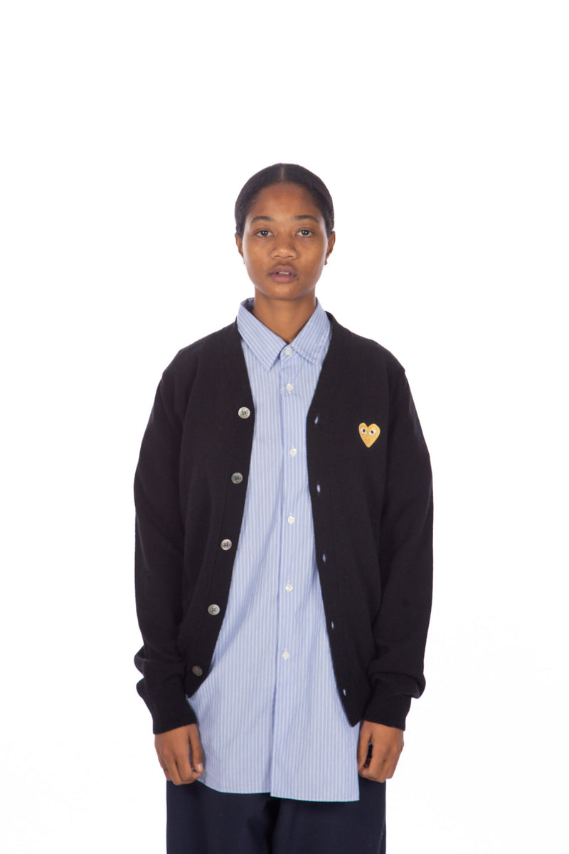 Gold Heart Cardigan Black