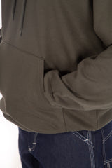 Hooded Script Embroidery Sweatshirt Hemlock Green
