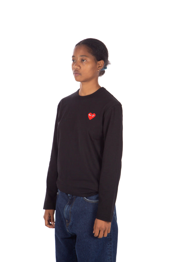 Heart Logo Long Sleeve Tee Black / Red