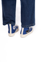 CDG X Converse Single Heart Hi Blue Quartz
