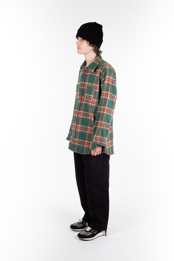 Green/Orange Heavy Plaid Work Shirt