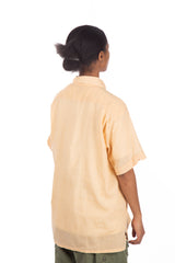 Cotton Crepe Camp Shirt Coral