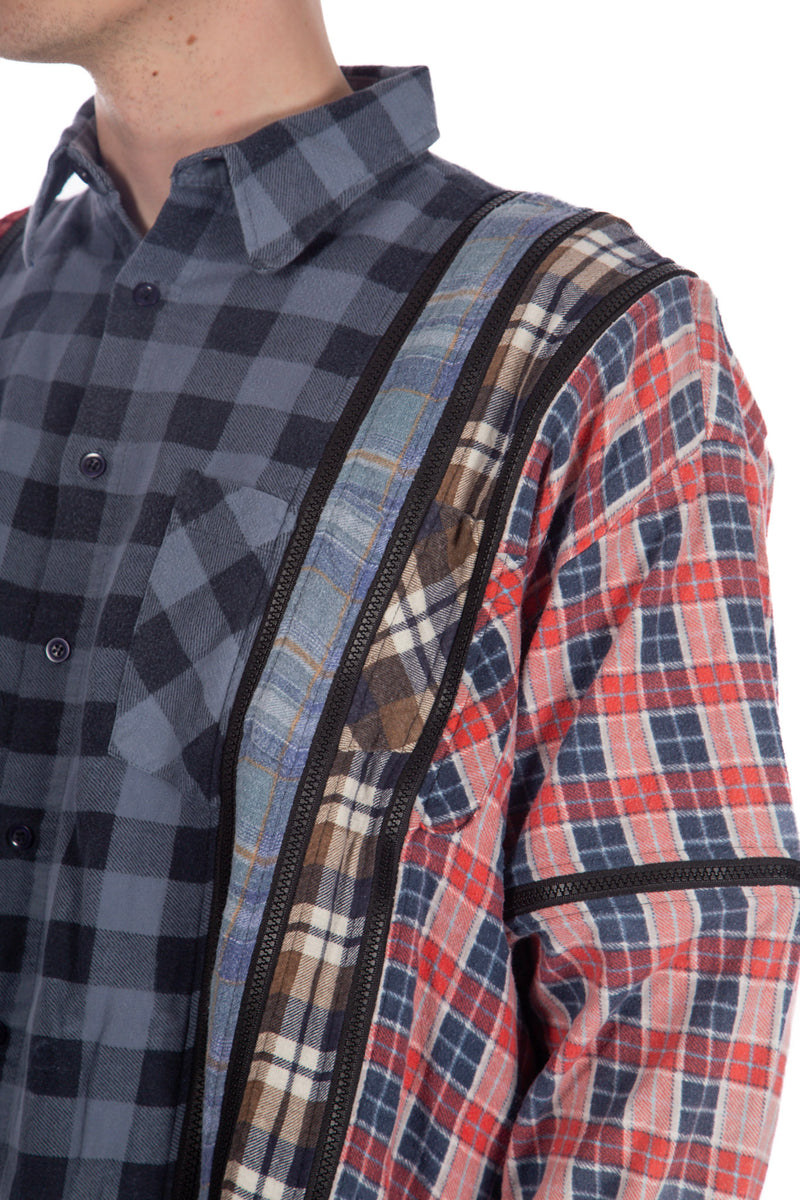 7 Cut Zipped Flannel Shirt (A)