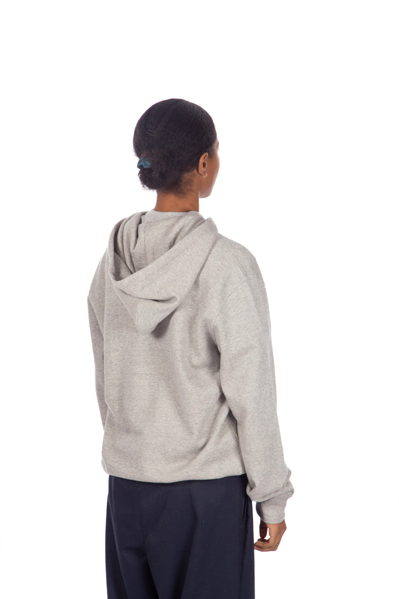 Grey / Black Stacked Heart Zip Hoodie