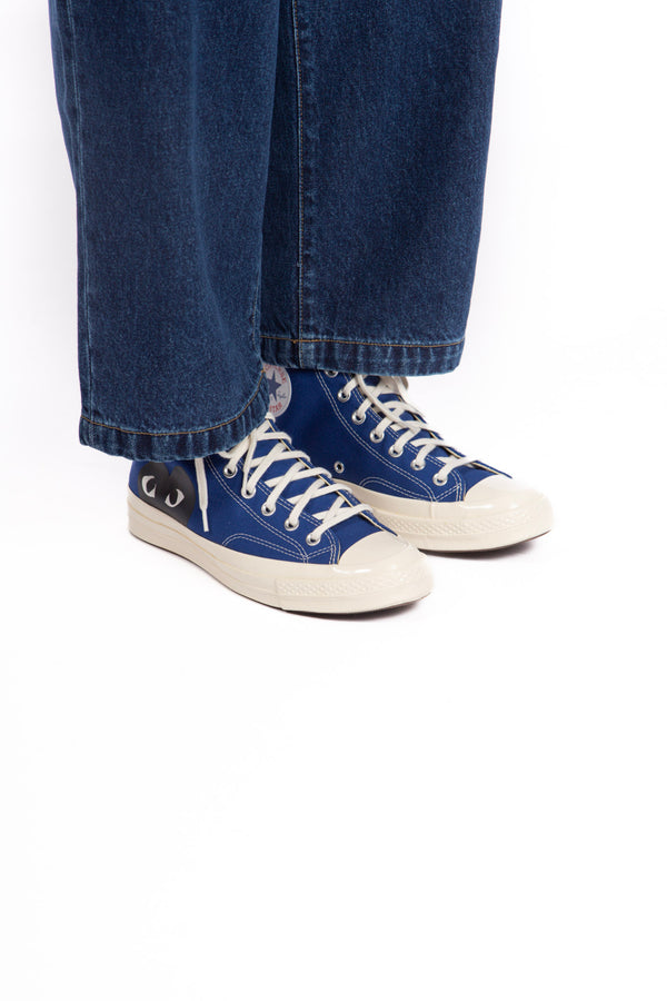 CDG X Converse Single Heart Hi Blue Quartz