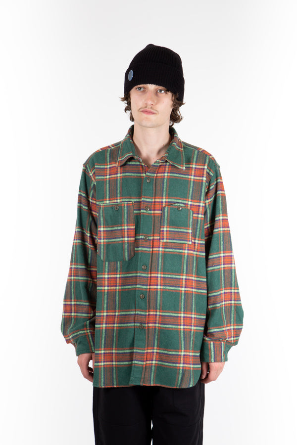 Green/Orange Heavy Plaid Work Shirt
