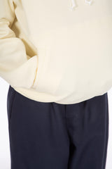 Pullover Heart Embroidered Hoodie Ivory