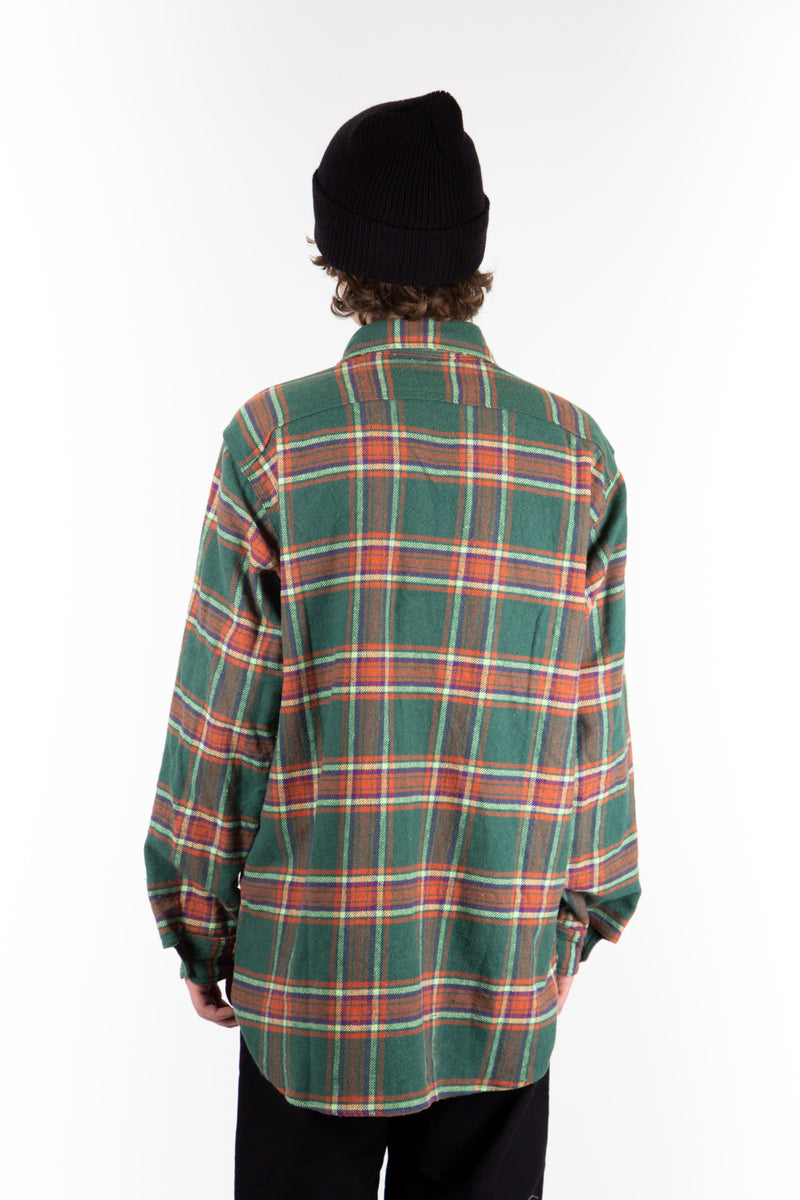 Green/Orange Heavy Plaid Work Shirt