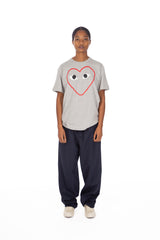Grey Red Outline Print S/S Tee