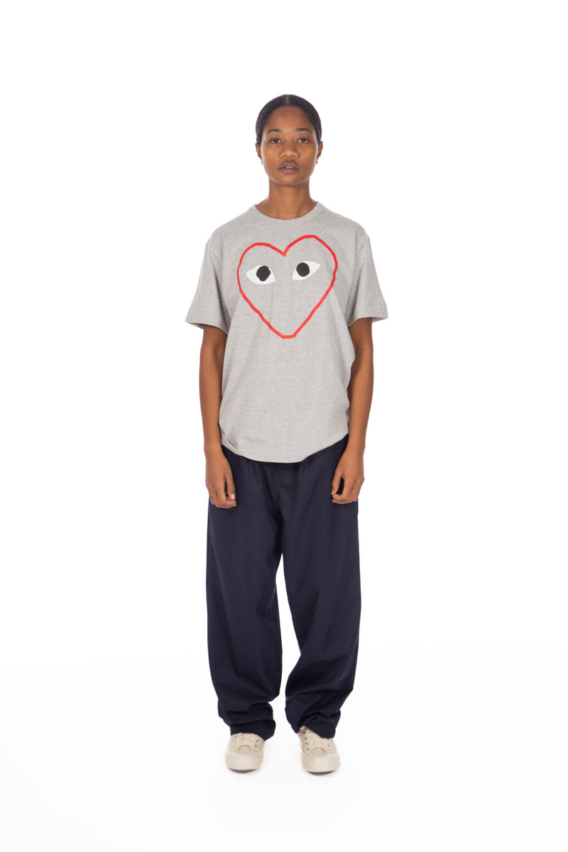 Grey Red Outline Print S/S Tee