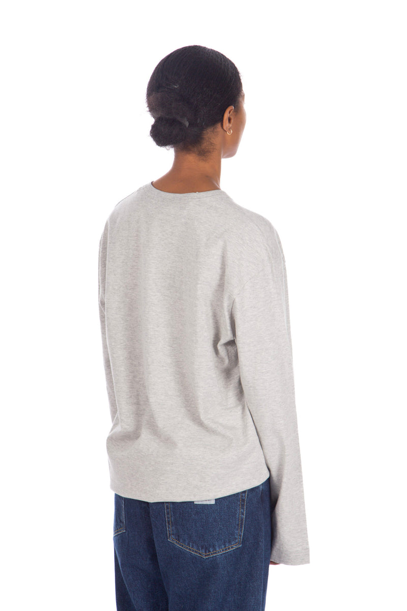 Grey Sideways Print L/S Tee