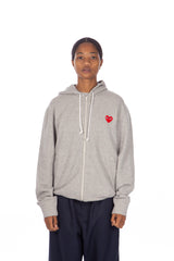 Heart Logo Zip Hoodie Grey