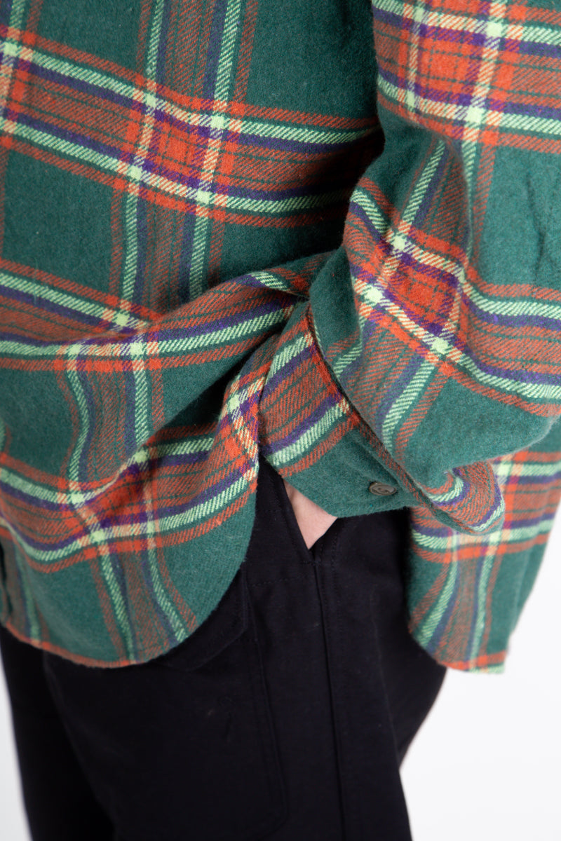 Green/Orange Heavy Plaid Work Shirt