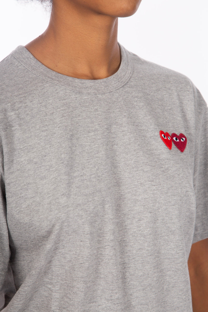 Double Heart T-shirt Grey