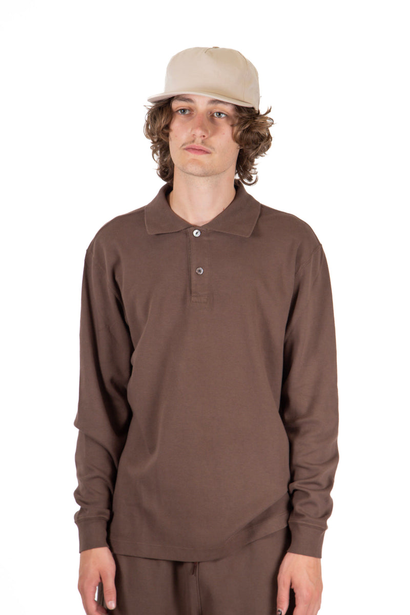 Two Button Polo Dark Taupe