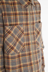 Primo Zip Up Flannel Auburn Graphite Plaid