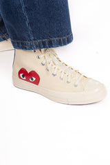 CDG X Converse Single Heart Hi Off White