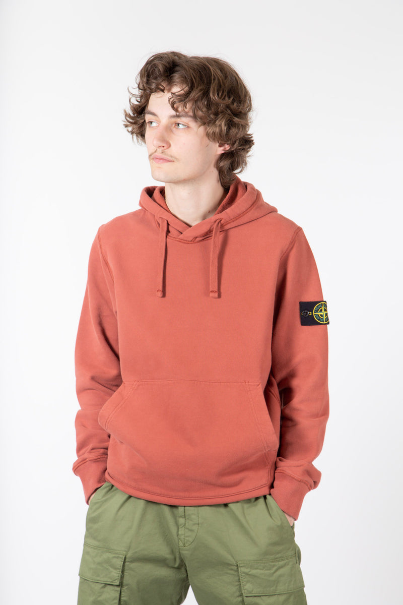 Brushed Cotton Fleece Sweatshirt Brick Red