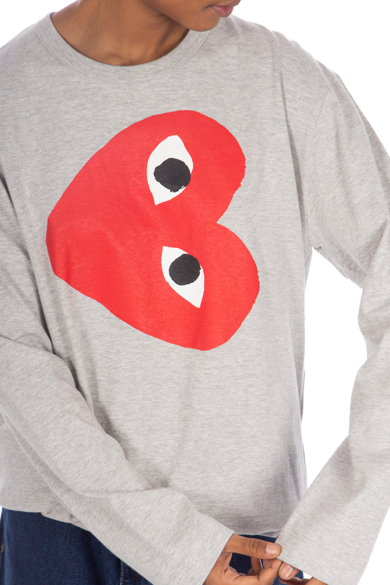 Grey Sideways Print L/S Tee