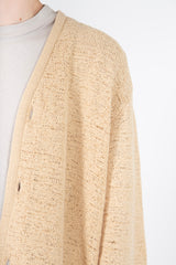 Knit Cardigan Beige Faux Cord