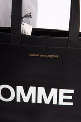 Leather Tote Huge Logo Black - SA9001HL
