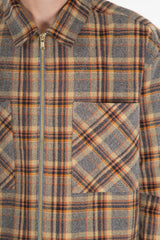 Primo Zip Up Flannel Auburn Graphite Plaid