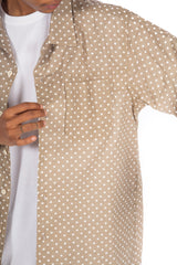 Camp Shirt Tan Polka Dot