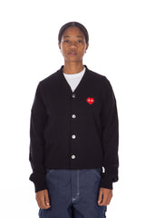 Heart Logo Cardigan Black / Red x Invader