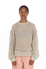 Cotton Mesh L/S Crew Bone