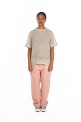 Cotton Mesh SS Crew Bone
