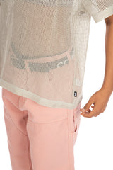 Cotton Mesh SS Crew Bone