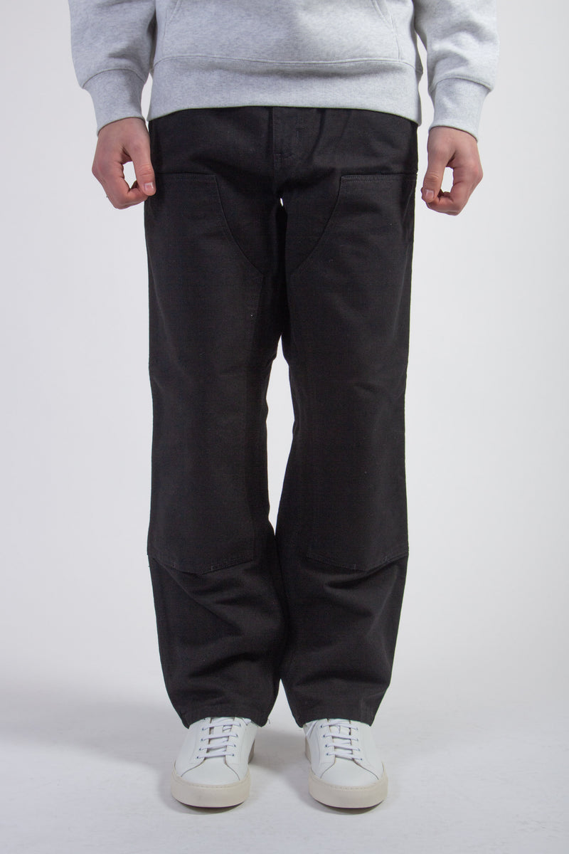 Double Knee Pant Organic Cotton Black Rinsed