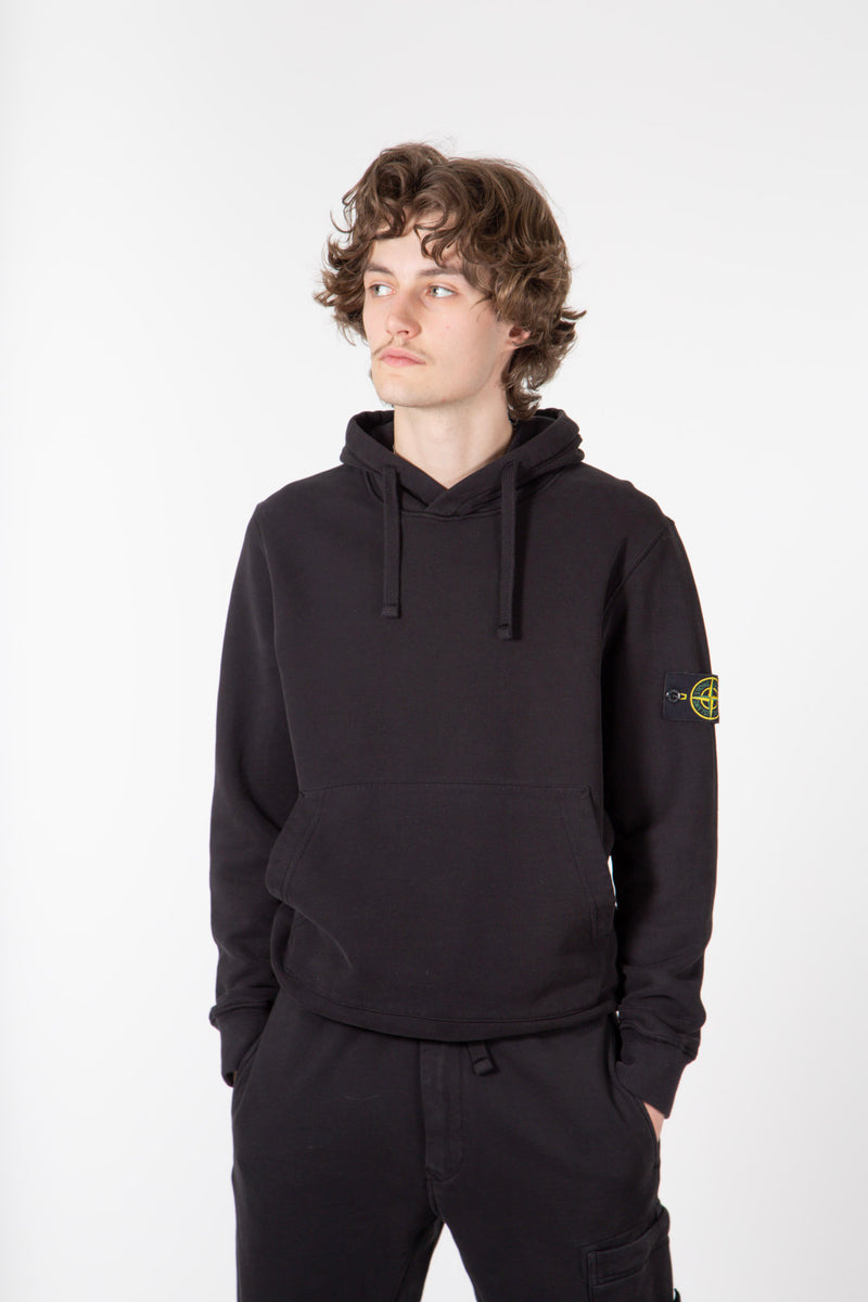 Brushed Cotton Fleece Sweatshirt Black