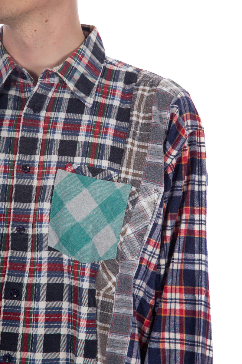 7 Cut Flannel Wide Shirt (B)