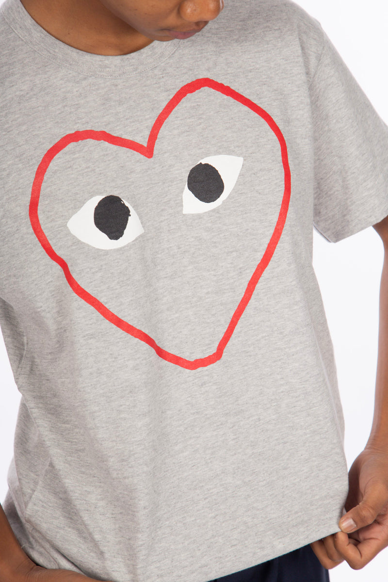 Grey Red Outline Print S/S Tee